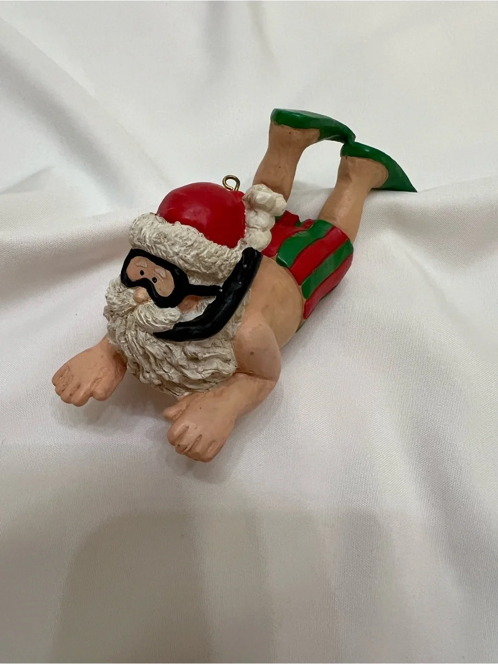 Vintage Snorkeling Santa Diver Ornament Holiday Swim Shorts Flippers